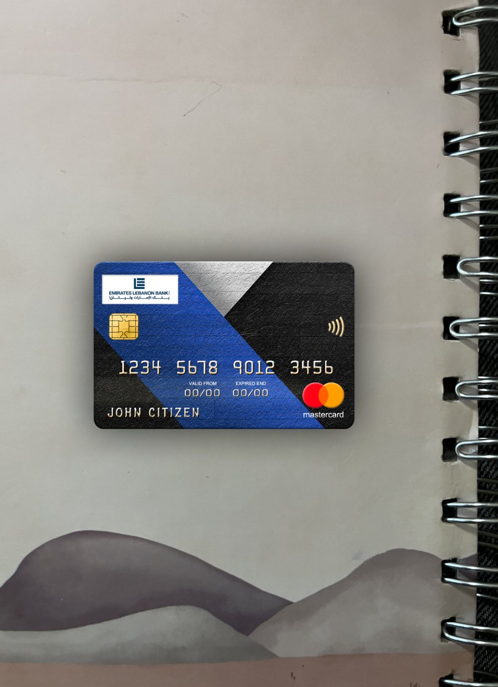 Download Lebanon Emirates Lebanon Bank mastercard photolook front Photoshop template